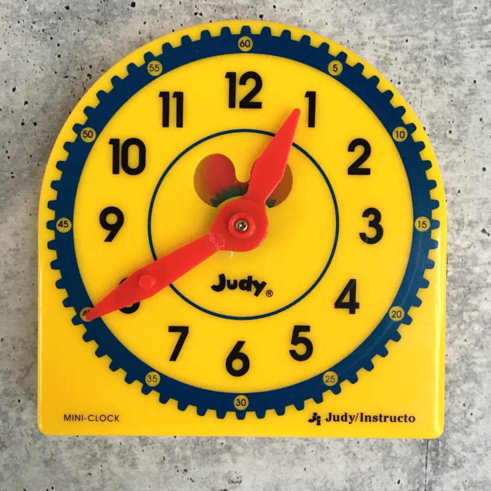 Judy Instructo Plastic Mini Clock,  5" x 5"